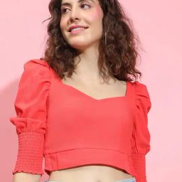 Oxolloxo Red Regular Fit Crop Top-10