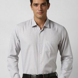Peter England Men Slim Fit Spread Collar Geometric Printed Cotton Formal Shirt-picture-32