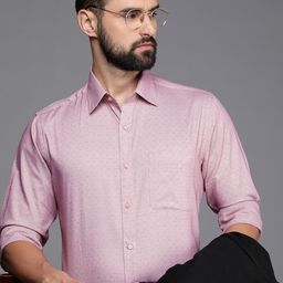 Raymond Pure Cotton Self Design Textured Slim Fit Formal Shirt-image-76