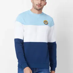 Giordano Teal Regular Fit Colour Block Sweatshirt-image-69