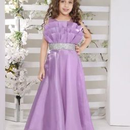 Ministitch Girls Lilac Flared Fit Party Gown-image-16