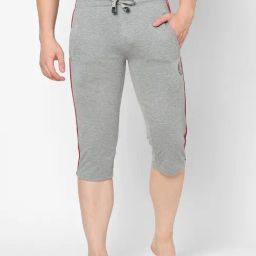 Sweet Dreams Grey Mel Regular Fit Solid Capri Shorts-image-62