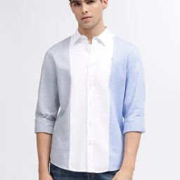 Iconic Men Colourblocked Regular Fit Cotton Shirt-image-46
