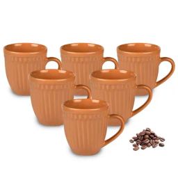 Urban Chef Brown Ceramic Handcrafted Microwave Safe Tea Cup - Set of 6-image-96