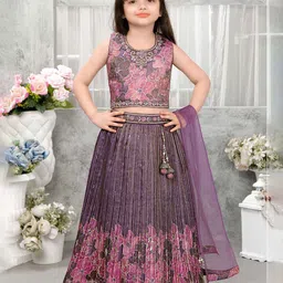 Lagorii Girls Floral Embroidered Ready to Wear Lehenga & Blouse With Dupatta-picture-52