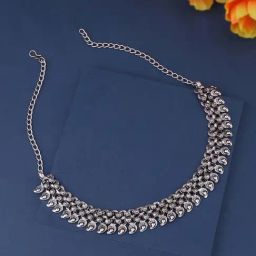 NVR Silver-Plated Oxidized Necklace for Women-37