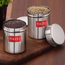 HAZEL Silver Stainless Steel Air Tight Storage Containers 150 ml - Set of 2-31