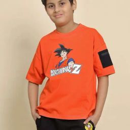 Kidsville Dragon Ball Z Printed Oversize Tshirt For Boys-image-15