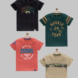 Codez Kids Multicolor Printed T-Shirt (Pack Of 4)-image-47