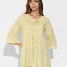 Rangmanch By Pantaloons Lime Sherbet Regular Fit Embroidered Tunic-picture-4