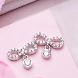 Zavya Timeless Infinity Rhodium-Plated 925 Sterling Silver Earrings-picture-38