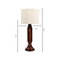 Tucasa NTU-185 B-22 Table Lamp with Wood Base (Beige) image 2