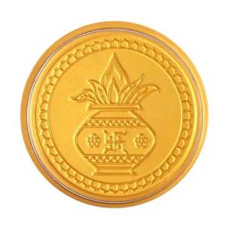 P.C. Chandra Jewellers Pooja Kalash-Inscribed 24k (999) 0.5gm Yellow Gold Foil Coin-image-94