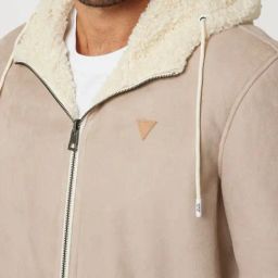 Guess Beige Polyester Regular Fit Solid Jacket image 4