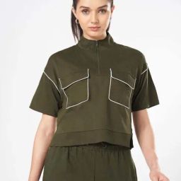 Ajile by Pantaloons Green Cotton Plain Top-picture-12