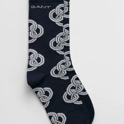 GANT Women Patterned Navy Blue Calf-Length Socks-image-2