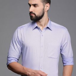 Raymond Pure Cotton Self Design Textured Slim Fit Formal Shirt-image-98