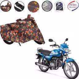 Auto Pearl Polyester Waterproof Two Wheeler Cover for Hero HF Deluxe,(Jungle Print)-image-79