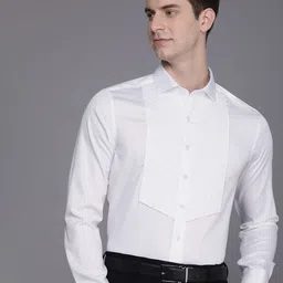 Louis Philippe Pure Cotton Self Design Slim Fit Embroidered Formal Shirt-image-46
