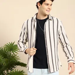 Mast & Harbour Opaque Striped Casual Shirt-picture-2