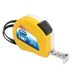 SCOTTS Auto Lock 5m x 19mm Measuring Tape White & Yellow, SAL-19 Pack of 10-21