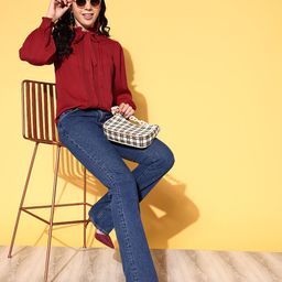 plusS Maroon Solid Volume Play Top-image-51