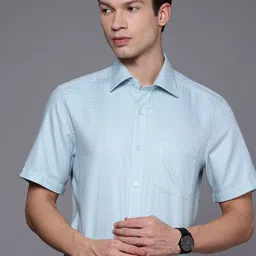 Louis Philippe Pure Cotton Self-Design Classic Fit Formal Shirt-image-86