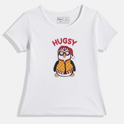 Eteenz Girls Hugsy Printed Pure Cotton T-shirt-image-7