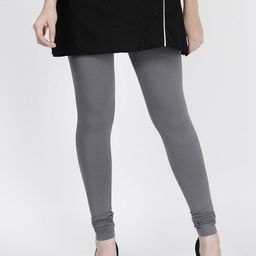 TWIN BIRDS Women Grey Solid Churidar-Length Leggings-picture-7
