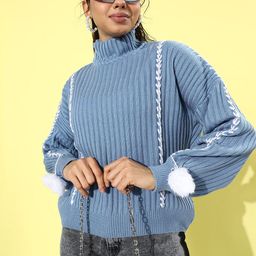 The Roadster Life Co. Embroidered Turtle Neck Pullover-53