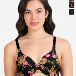 shyaway Pack Of 3 Floral Printed Lightly Padded T-shirt Bra- All Day Comfort-image-9