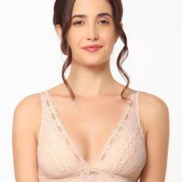 Wacoal Halo Lace Non-Padded Non-Wired 3/4Th Cup Lace Everyday Comfort  Bra - Beige-39