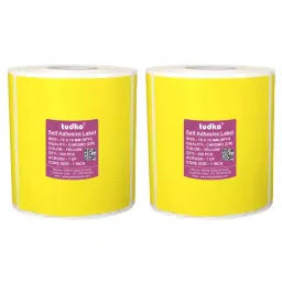 Tudko 70x70 mm 80 GSM 1 UP Self Adhesive Paper Label Yellow (Pack of 2 Pcs)-34