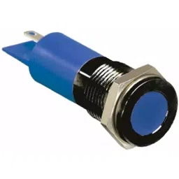 RS PRO Blue Panel Mount Indicator 110V AC, Mounting Hole Size 14 mm, Termination Type Faston, Solder Lug, IP Rating IP67, Model No 8484588-38