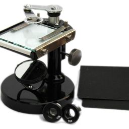 Labworld Brass simple dissecting microscope with two eyepieces and revolving arm for good magnification for school collge laboratory and hospitals image 3