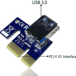 Xsentuals PCI-E 1X to 16X Enhanced Powered Riser Adapter Card & USB 3.0 Extension Cable & 6Pin to SATA Power Cable & GPU Riser Adapter, Perfect for GPU Graphic Card Express Ethereum Mining ETH (3PCS) image 4