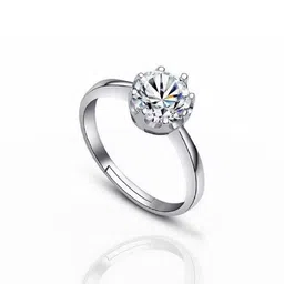 GenZcomplex Silver-Plated Brass Zircon Finger Ring-80