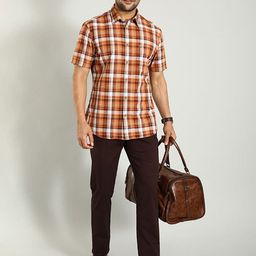 Indian Terrain Men Classic Slim Fit Tartan Checks Opaque Checked Casual Shirt-picture-38