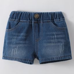 Kookie Kids Denim Washed Shorts - Blue-image-24
