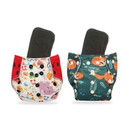 Chinmay Kids One Size Adjustable Baby Cloth Button Diaper - Washable/Reusable Nappies for Infants & Toddlers With Black Insert (8 X 8 inch) Pack of 2-image-76