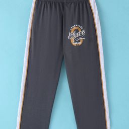 Taeko Single Jersey Knit Full Length Lounge Pants With Text Print - Charcoal Grey-image-18