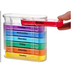 COZY VIBES mini medicine portable travel pill box high quality pill case weekly 4x7days pill box - PACK OF 1 - COLOR MAY VARY-18