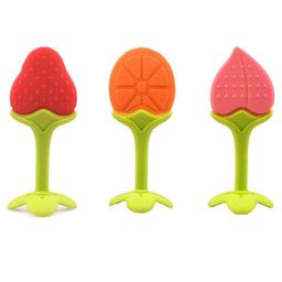 Numum Silicone Strawberry Orange & Peach Shape Teether Pack of 3 - Multicolour (Color and design may vary)-16