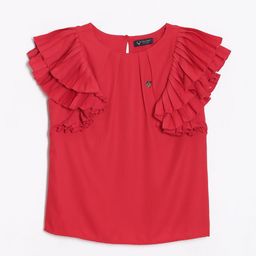 Allen Solly Girls Flutter Sleeve Cotton Top-9