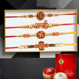 POORAK 6-Pcs Assorted Rakhi With Greeting Card & Roli Chawal-14