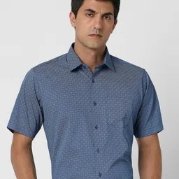 Van Heusen Geometric Printed Spread Collar Cotton Formal Shirt-image-62