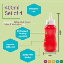 Gluman Plastic Squeezy Sauce Bottle For Clean & Mess-Free Dispensing400 ml (Set of 4) image 5