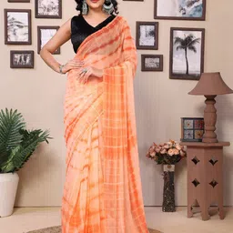 LeeliPeeri Designer Tie and Dye Pure Georgette Ready To Wear Saree-image-99
