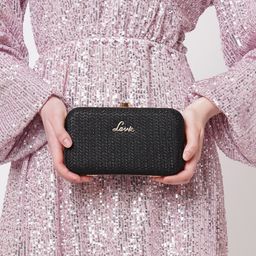 Lavie Sparkle Framed Black Box Clutch-39