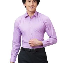 Raymond Violet Pure Cotton Slim Fit Self Pattern Shirt-image-75
